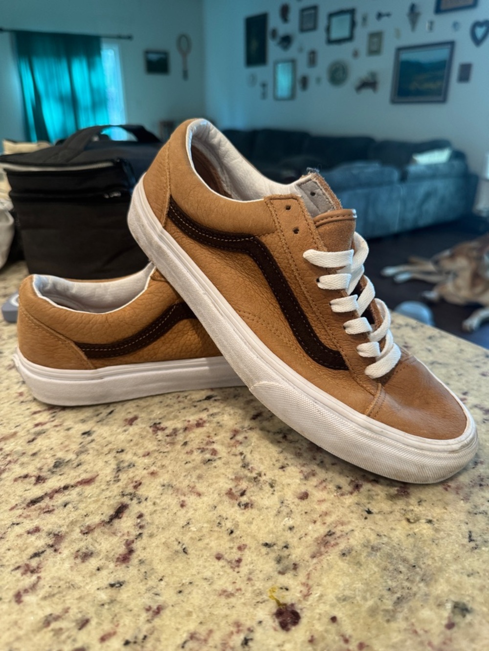 Vans Tan and Dark Brown Low-Top Sneakers